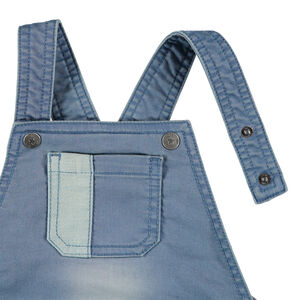 Korte jeanssalopette met used effect 