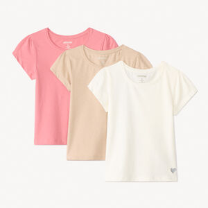 Lot de 3 t-shirts manches courtes unis fille 