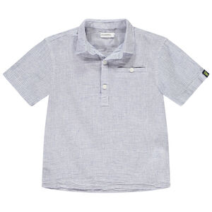 Chemise manches courtes en toile uni pour garçon  