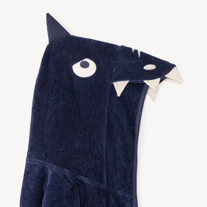 Badjas van badstof met speelse haaikap voor jongens 