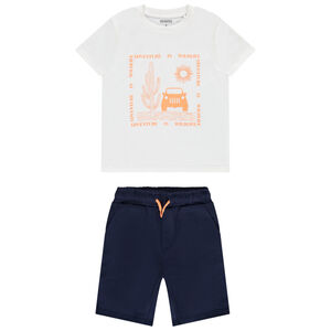 Twee-delig set met t-shirt met woestijnprint voor jongens 