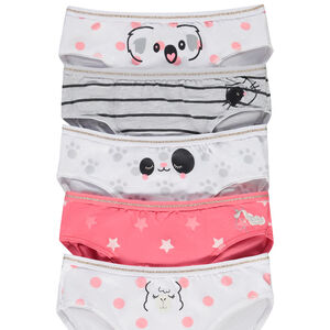 Set van 5 fantasie onderbroeken met dieren meisjes 