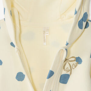 Gilet voor babymeisjes van fleece met capuchon en vlekkenprint 