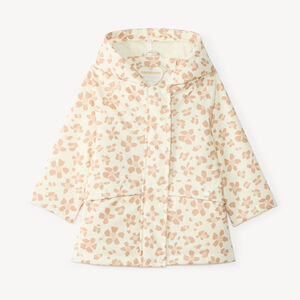 Parka rubber baby girl met capuchon en luipaardprint 