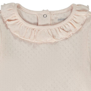 T-shirt manches longues en maille pointelle pour bébé fille 