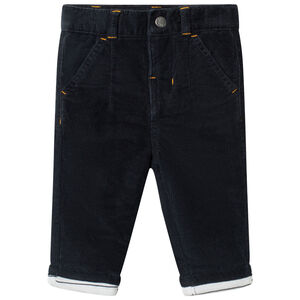 Pantalon en velours à doublure rayée en jersey 