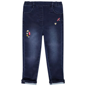 Jegging en denim avec broderies pour bébé fille 