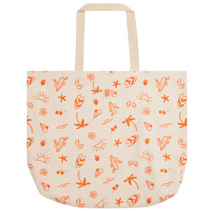 Strandtas met fantasieprint van 51% gerecycleerd katoen 