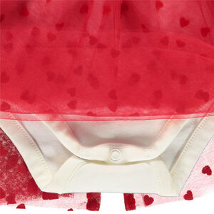Robe de fête effet 2 en 1 bi-matière à cœurs pour bébé fille 