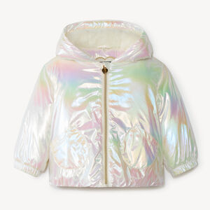 Coupe-vent bébé fille iridescent en toile déperlante doublé sherpa 