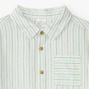 Korte mouwen gestreepte jongensoverhemd 