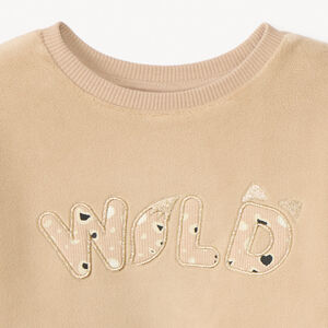 Sweatshirt fleece oversize voor babymeisje 