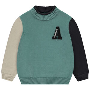 Trui met kleurblok effect en patch voor baby jongen 