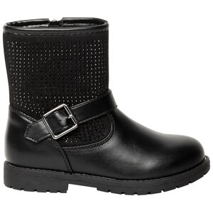 Bottines noires à strass et boucle fantaisie pour fille 