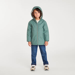 Jongens parka met capuchon en micropolaire voering. 