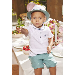 Bermuda en coton fantaisie uni pour bébé garçon 