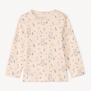 T-shirt met lange mouwen met berenprint voor jongensbaby 