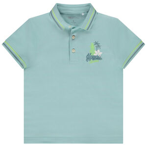 Poloshirt Korte Mouwen Puff Print Hawaii voor Jongens 