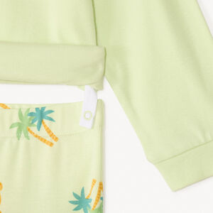 Langzaam 2-delig pyjama set met dierenprint voor babyjongen 