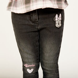 Jeans met micropolaire voering en Minnie Disney borduursel voor meisjes 