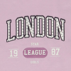 Lange mouwen T-shirt in jersey met print en strass voor meisjes 