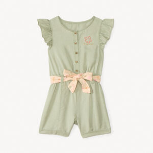 Combishort van sergé met tailleband voor meisjesbaby 