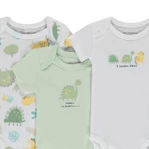 Set van 7 bodies korte mouwen fantasie dinosaurus voor baby jongen 