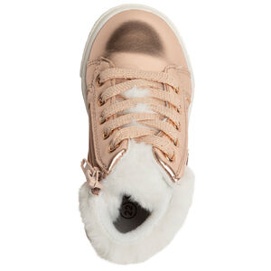 Meisjeslaarzen met metallic effect en boord van imitatiebont 