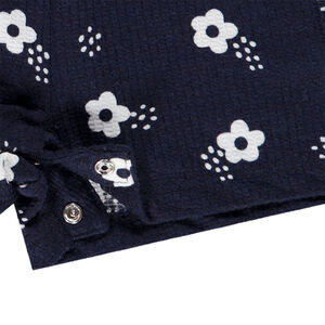 Combishort en jersey froissé imprimé fleuri pour bébé fille 