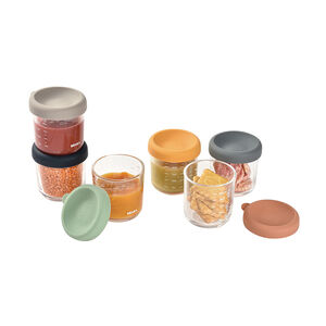 Set de 6 petits pots en verre 250 ml sunrise color 