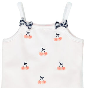 Body à bretelles avec broderies pour bébé fille 