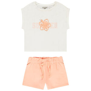 Set van 2 stukken met hibiscus en strass voor meisjes 