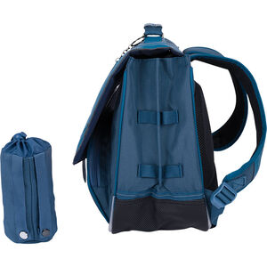 Cartable Merlin avec poche pour gourde - bleu 
