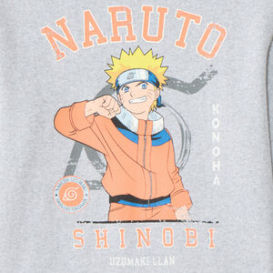 Grijze gemêleerde Naruto sweatshirt met lange mouwen voor jongens 