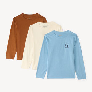 Set van 3 effen longsleeves voor jongens 