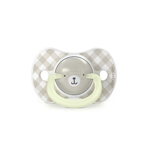 Set van 2 silicone fopspenen SX Pro 6-18M Wild&Free dag/nacht grijs 