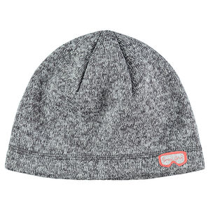 Bonnet en tricot polaire avec badge patché forme masque 
