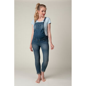 Salopette de grossesse en jean à effet délavé et froissé 