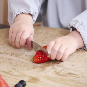 Set van 2 leermessen beige en roos 