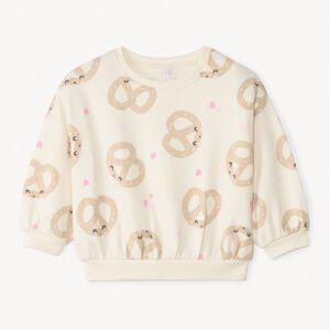 Sweat molleton oversize imprimé pour bébé fille 