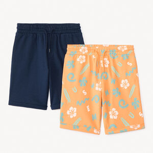 Lot de 2 bermudas en molleton fantaisie pour garçon 