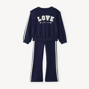 Joggingoutfit voor meisjes met glinsterende fantasieprint 