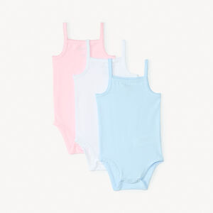 Set van 3 effen spaghettibandjes rompertjes voor babymeisjes 