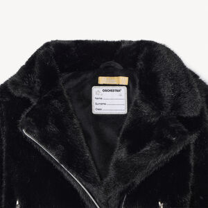 Perfectojas in sherpa met bontlook voor meisjes zwart 