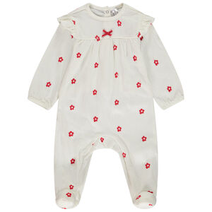 Dors-bien en jersey froissé imprimé fleuri pour bébé fille 