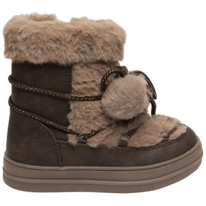 Laarzen in ledereffect met namaakbont en pompons, voor meisjes. 