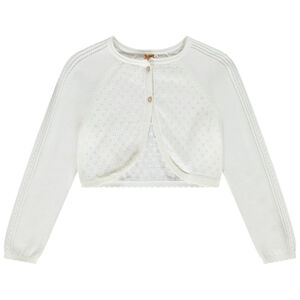 Gilet boléro en tricot ajouré pour fille 