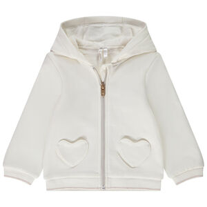 Gilet à capuche en molleton uni pour bébé fille 