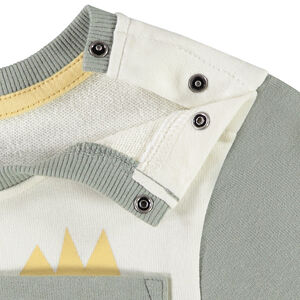 Sweatshirt met colour block effect en fantasiezak voor baby jongen 