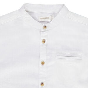 Korte mouwen effen hemd met mao-kraag voor jongens 